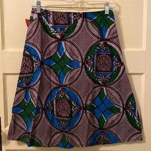 African wax print skirt from Paris. Approximately size 8